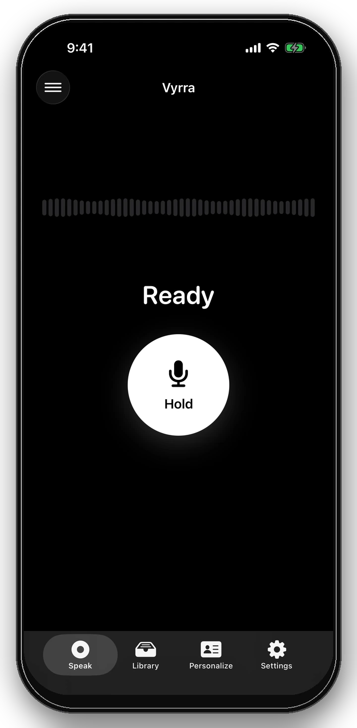 Vyrra ready to record on iPhone